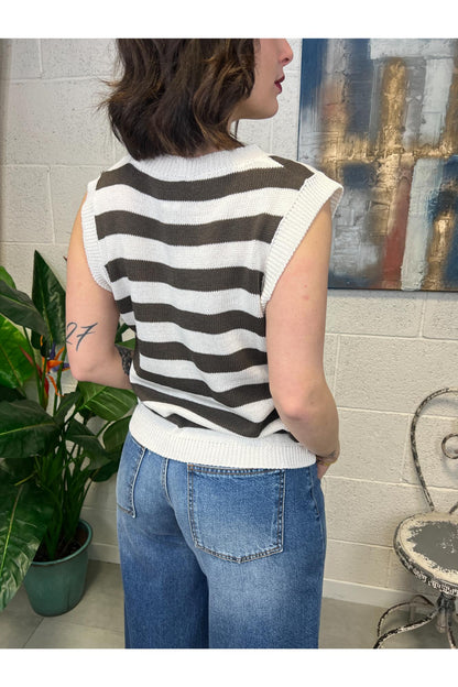 SUSY MIX Gilet con scritta Susy mix Moro