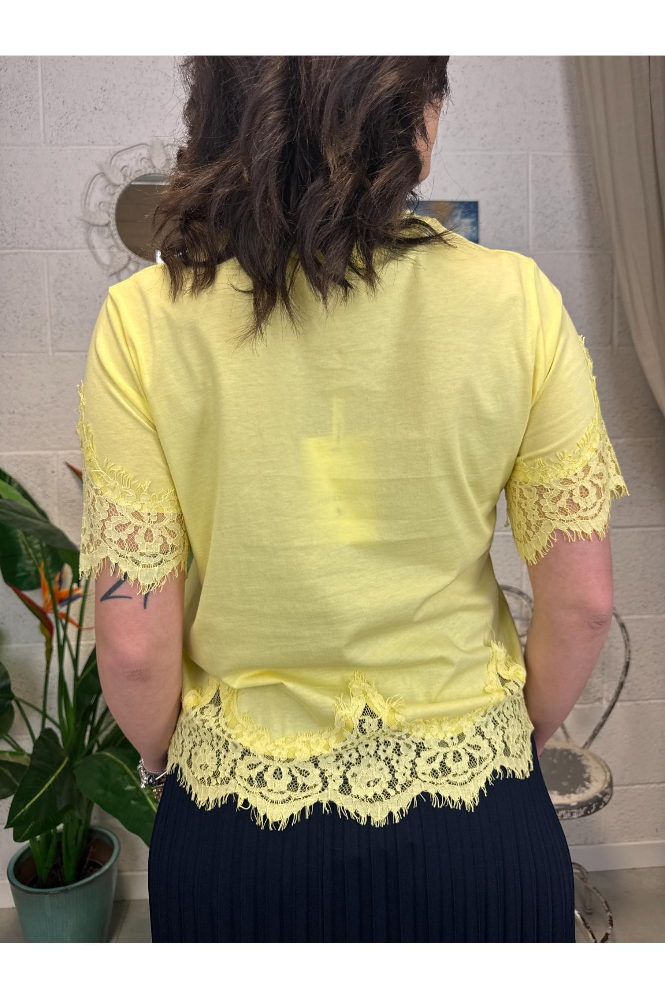 SUSY MIX T-shirt con pizzo Susy mix Giallo