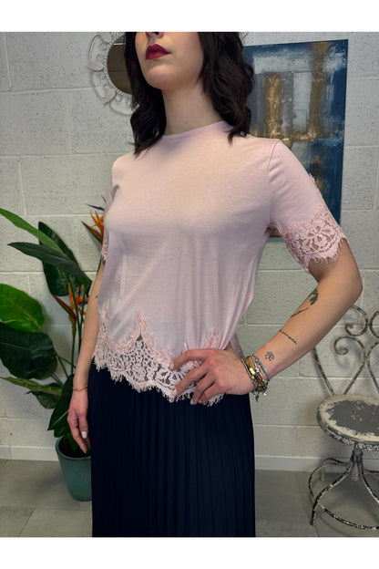 SUSY MIX T-shirt con pizzo Susy mix Rosa