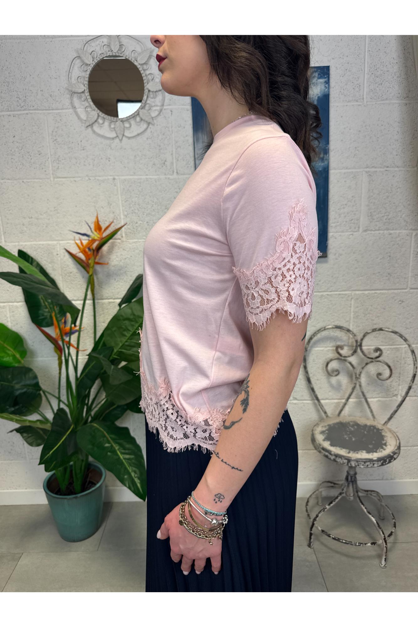 SUSY MIX T-shirt con pizzo Susy mix Rosa