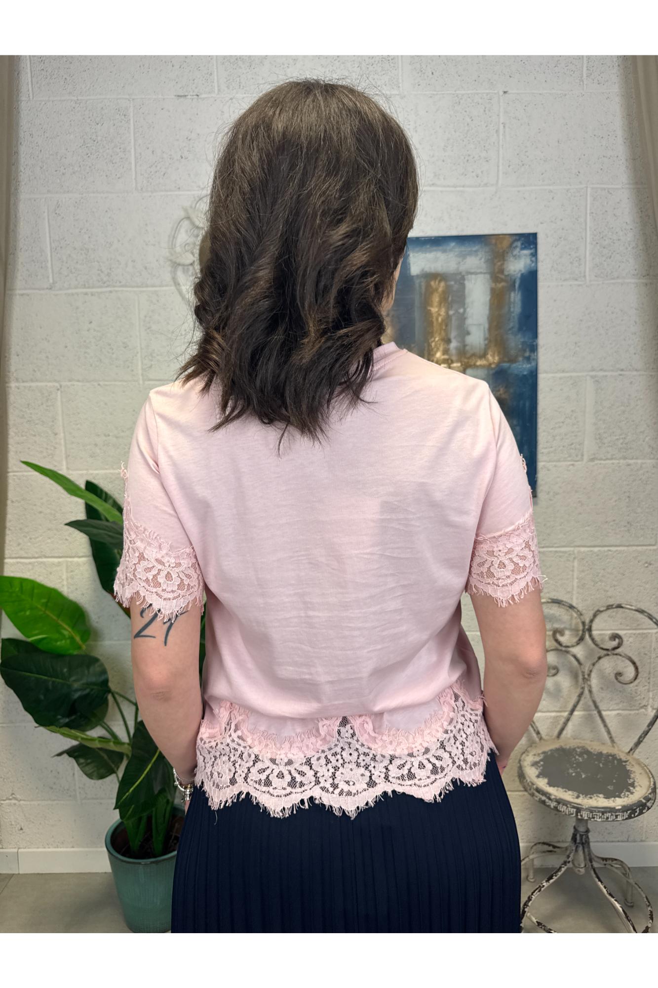 SUSY MIX T-shirt con pizzo Susy mix Rosa