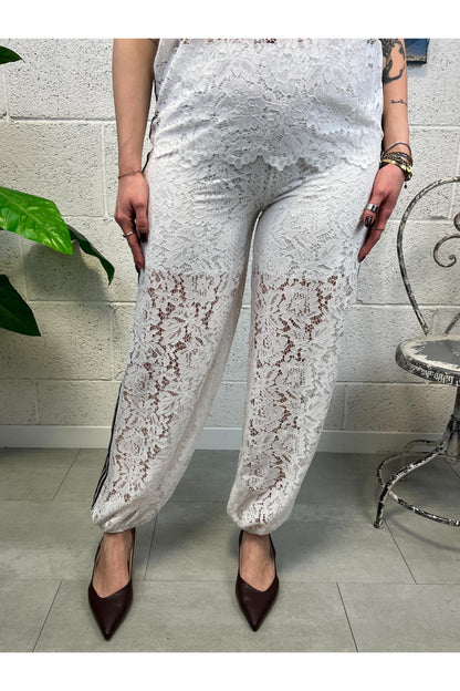 SUSY MIX Pantalone di pizzo Susy mix Bianco