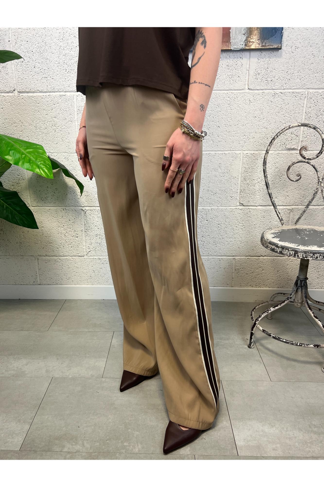 SUSY MIX Pantalone bande laterali Susy mix Cammello