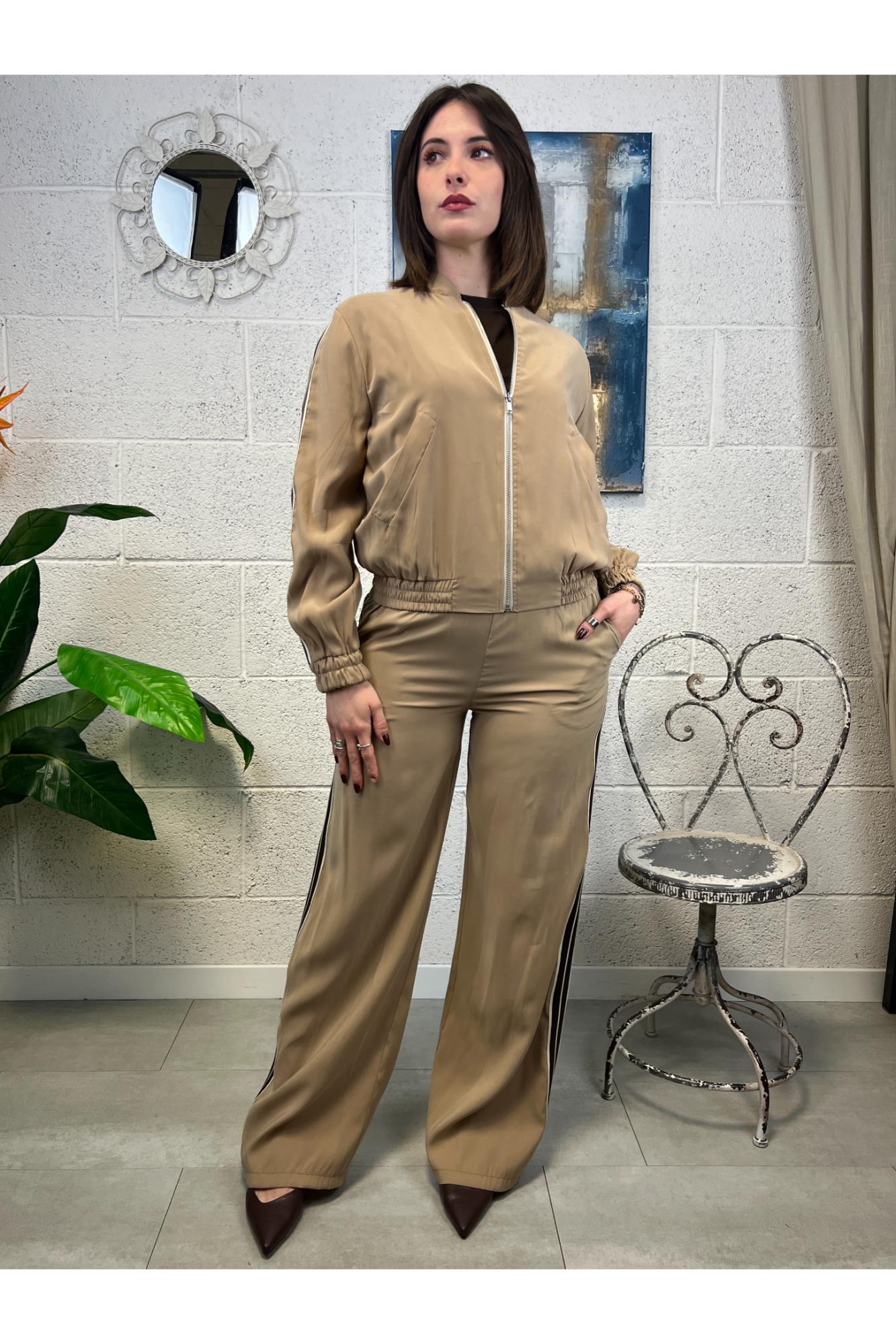 SUSY MIX Pantalone bande laterali Susy mix Cammello