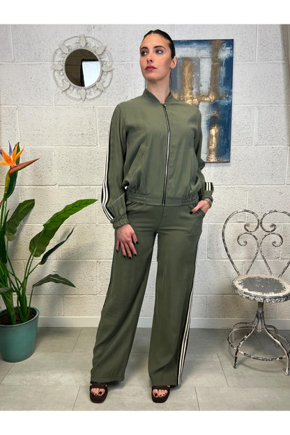 SUSY MIX Pantalone bande laterali Susy mix Verde