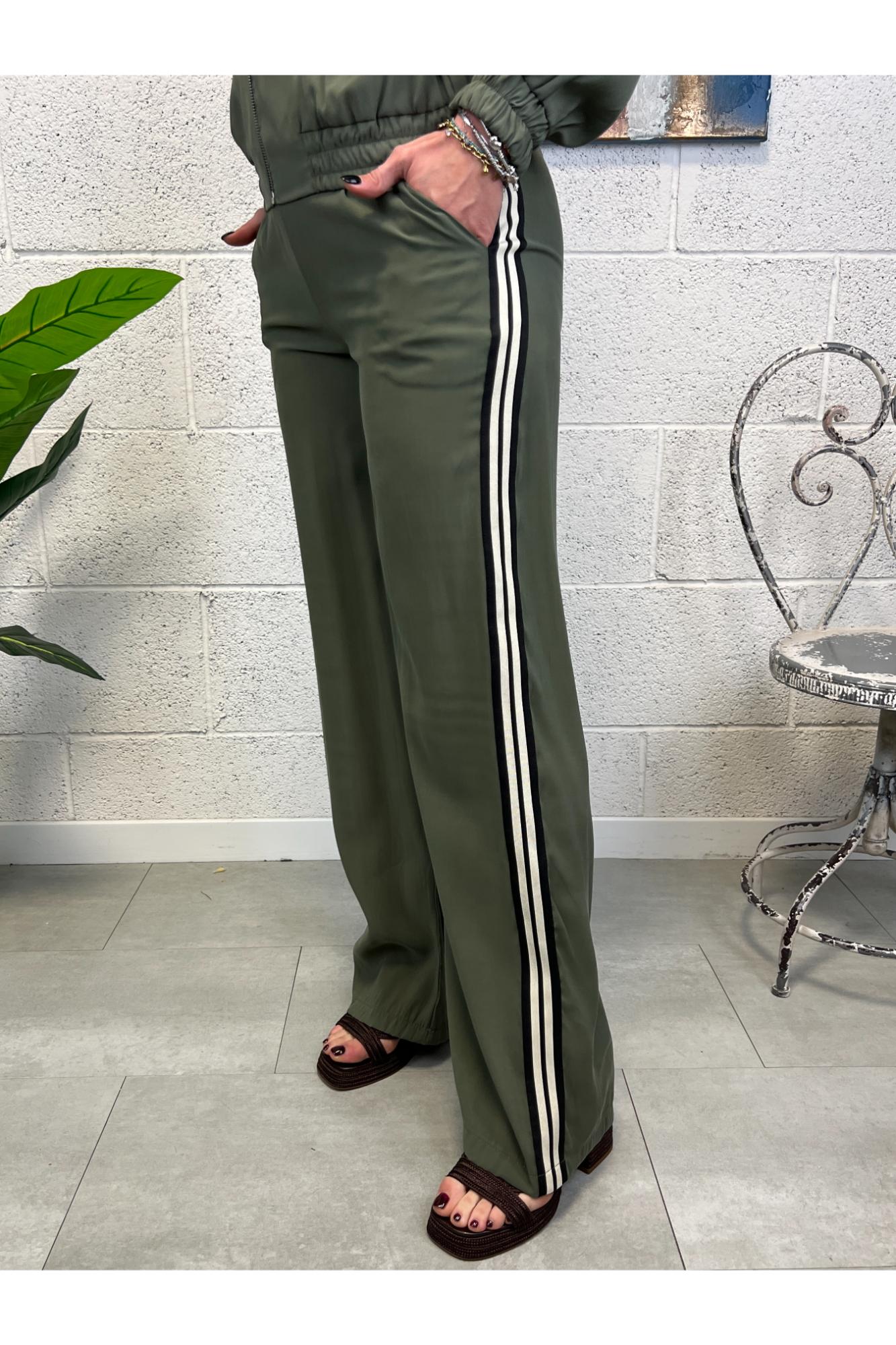 SUSY MIX Pantalone bande laterali Susy mix Verde