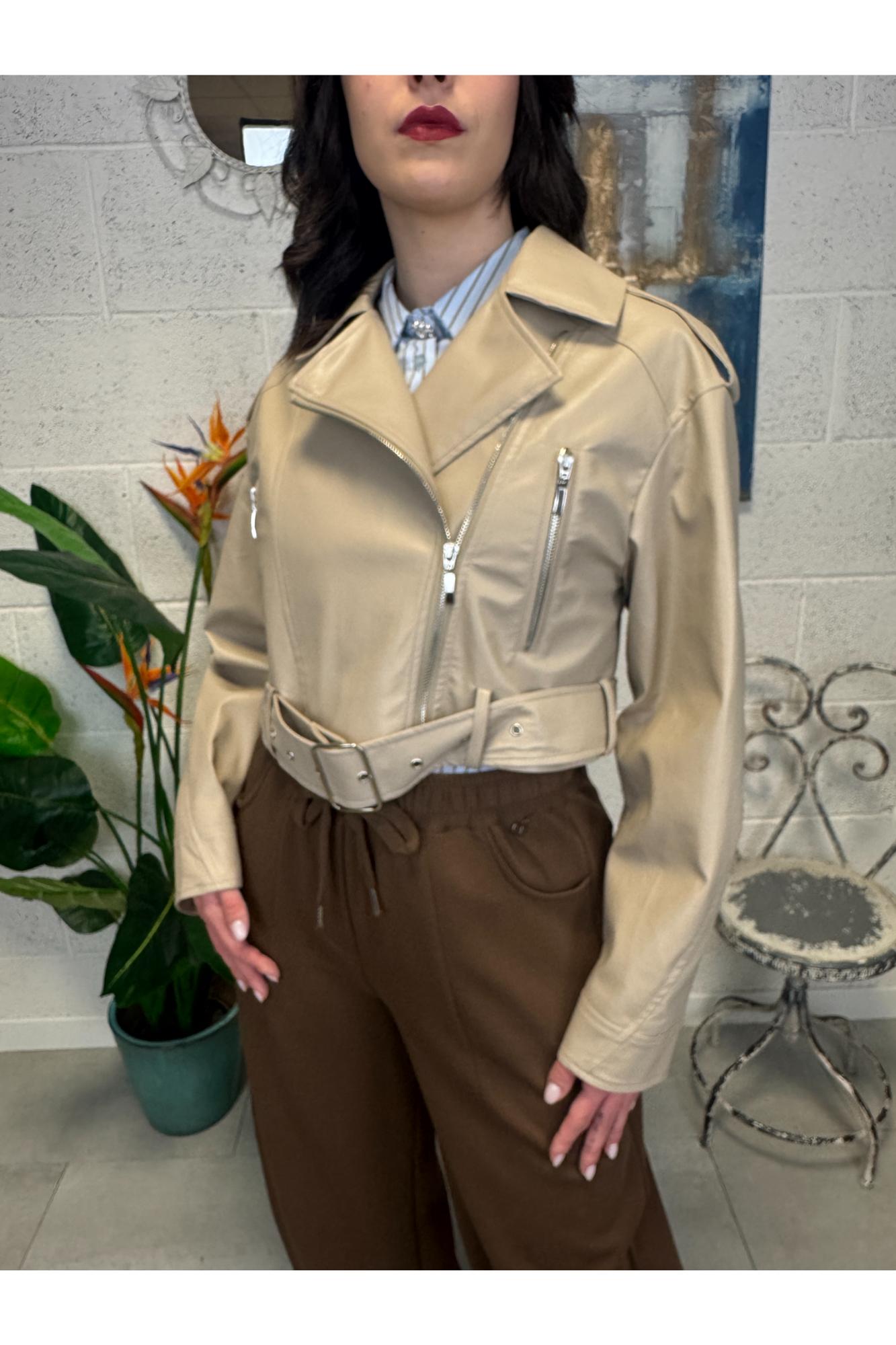 SUSY MIX Chiodo ecopelle Susy mix Beige