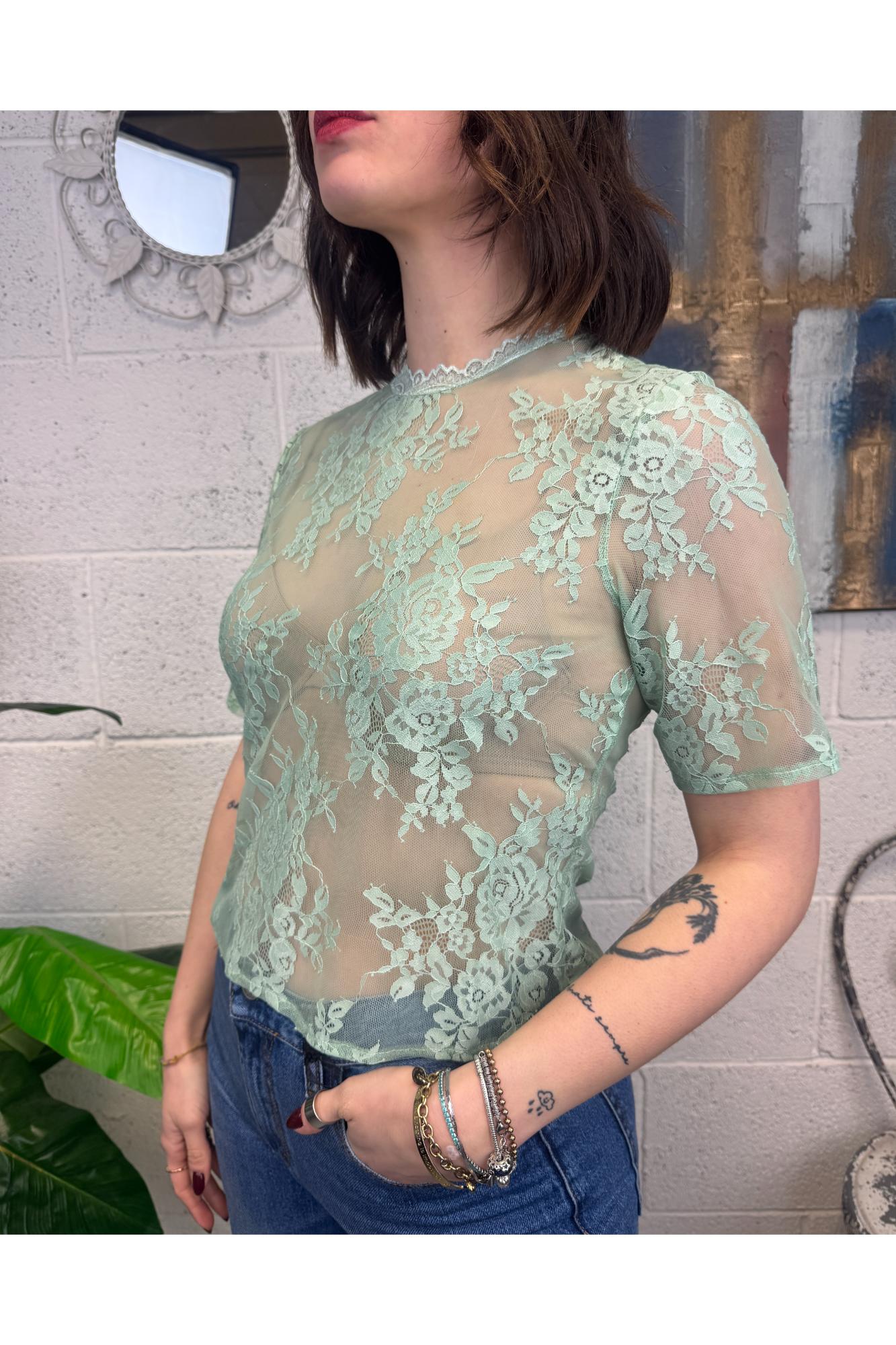 SUSY MIX Maglia in pizzo Susy mix Verde