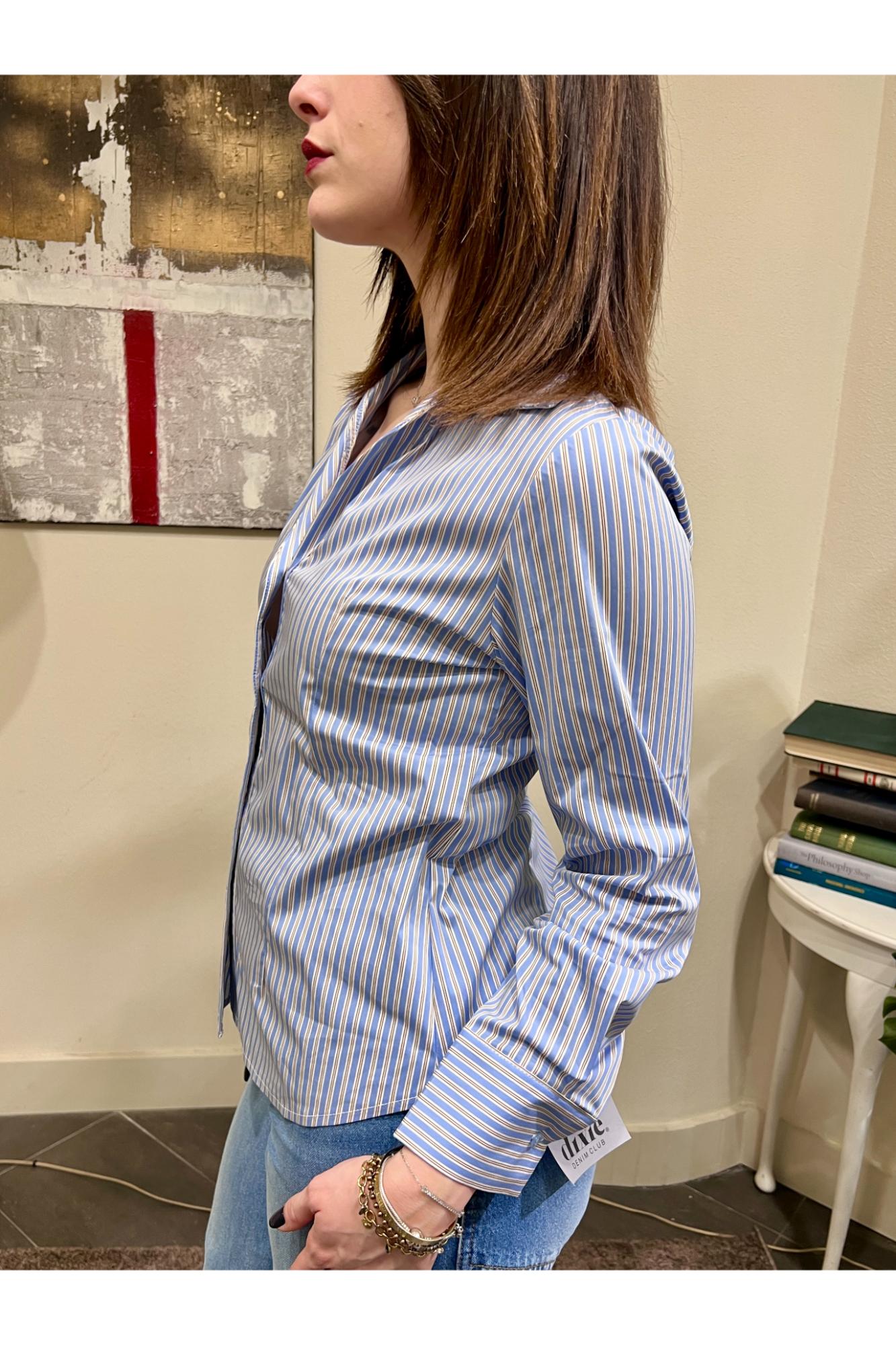 SUSY MIX Camicia bachettata Susy mix Celeste