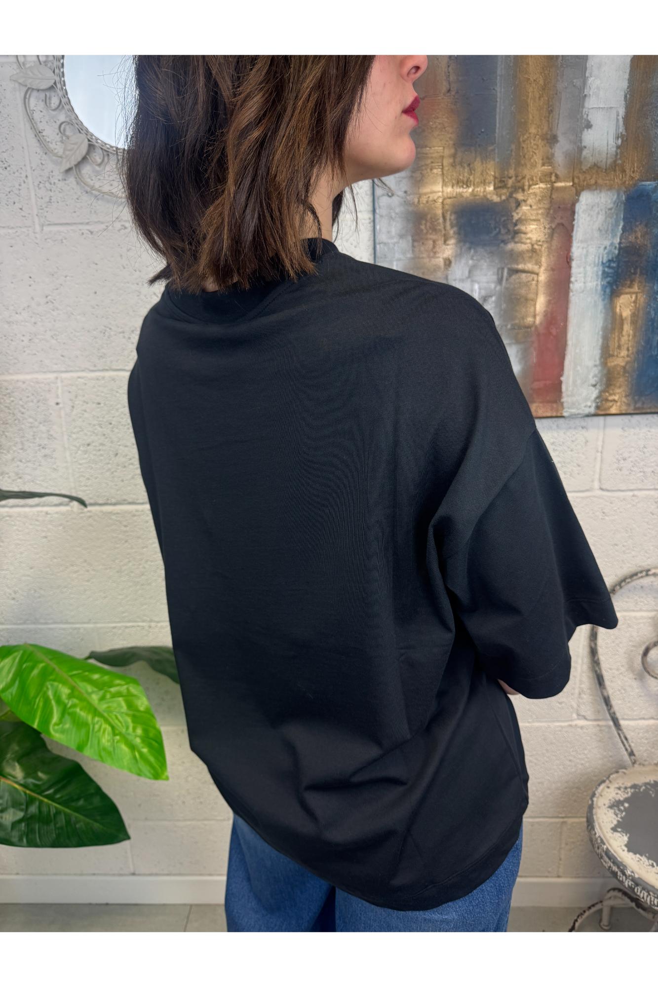 SUSY MIX T-shirt over Susy mix Nero