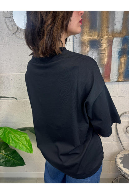 SUSY MIX T-shirt over Susy mix Nero