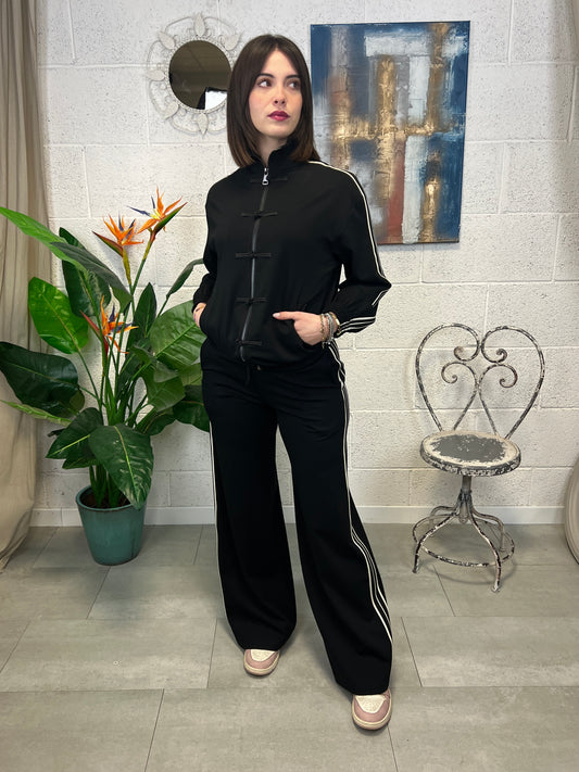 SUSY MIX Giacca zip alamari Susy mix Nero
