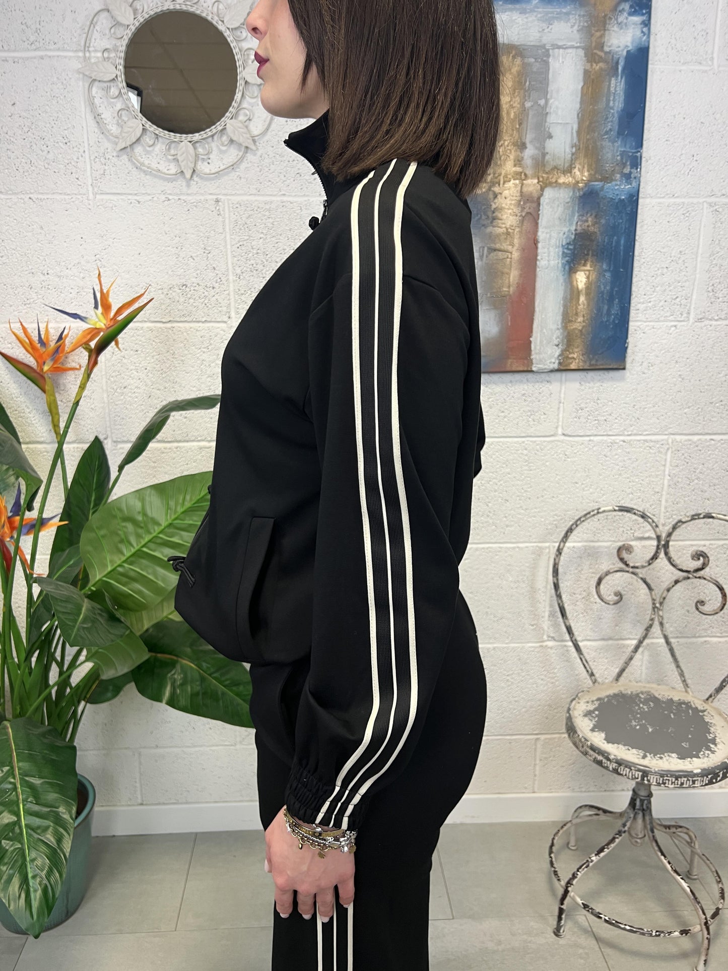 SUSY MIX Giacca zip alamari Susy mix Nero