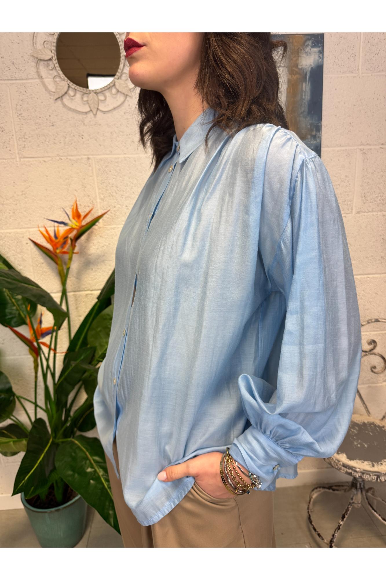 SUSY MIX Camicia velata Susy mix Celeste