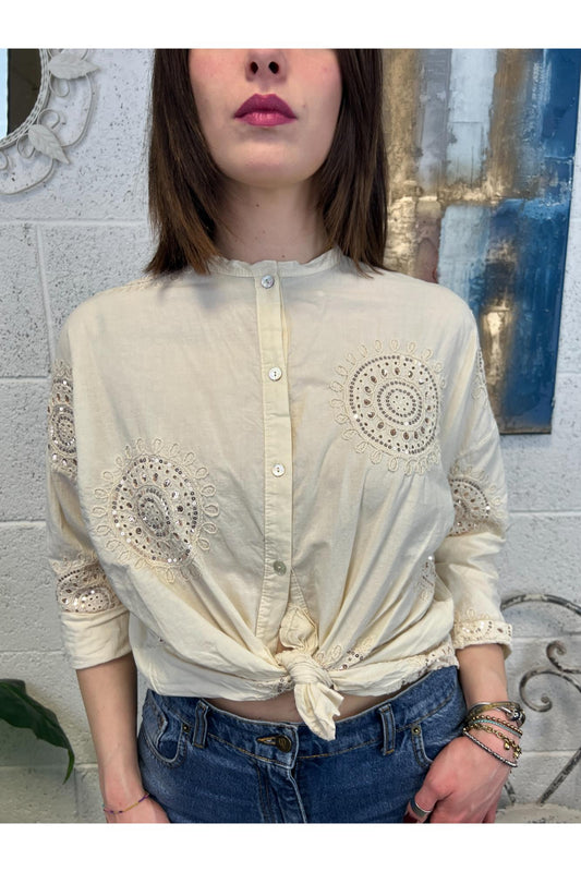 SUSY MIX Camicia con ricamo Susy mix Burro