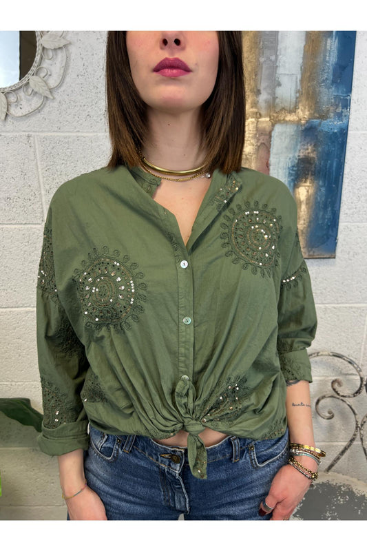 SUSY MIX Camicia con ricamo Susy mix Verde
