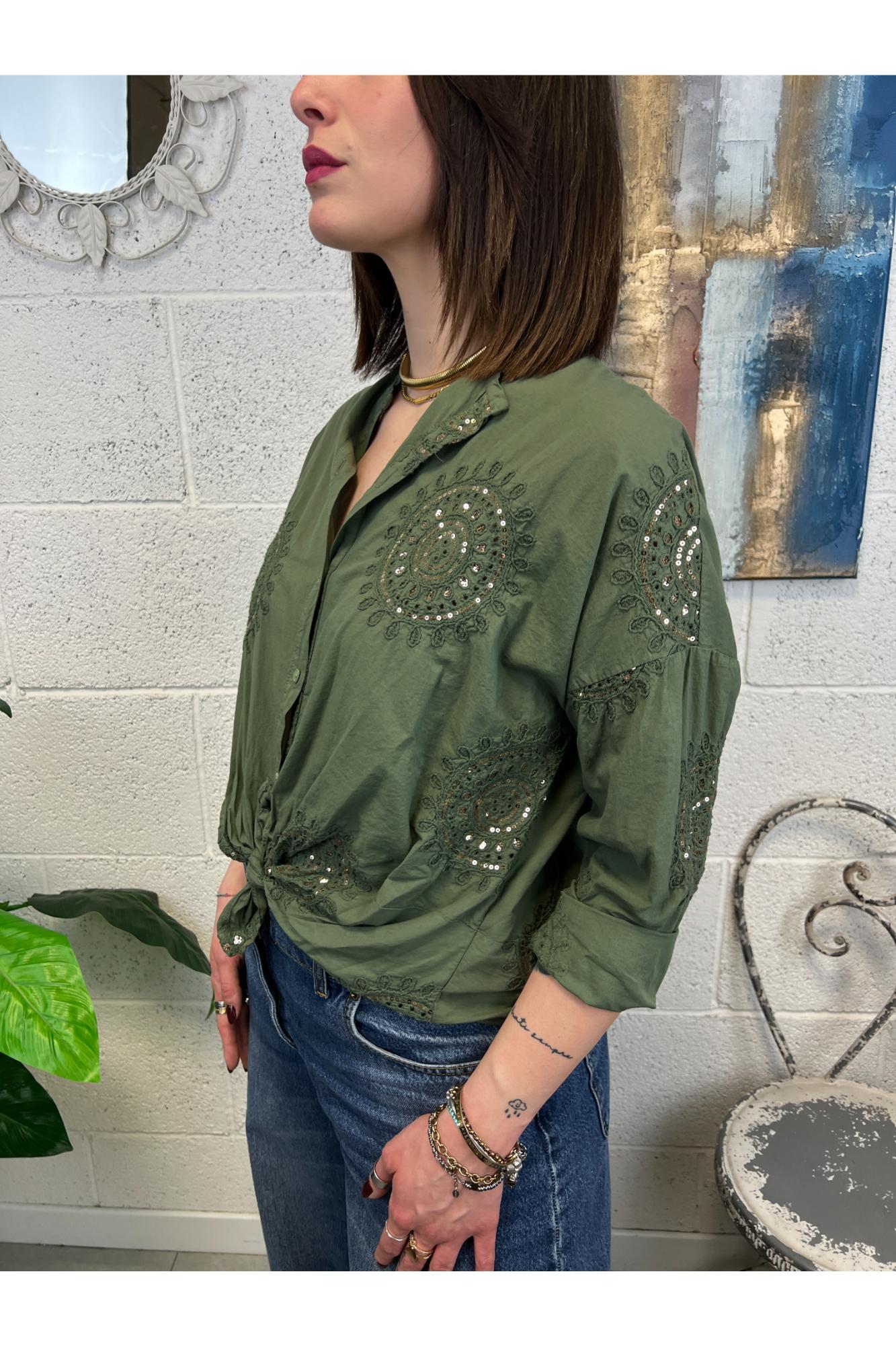 SUSY MIX Camicia con ricamo Susy mix Verde