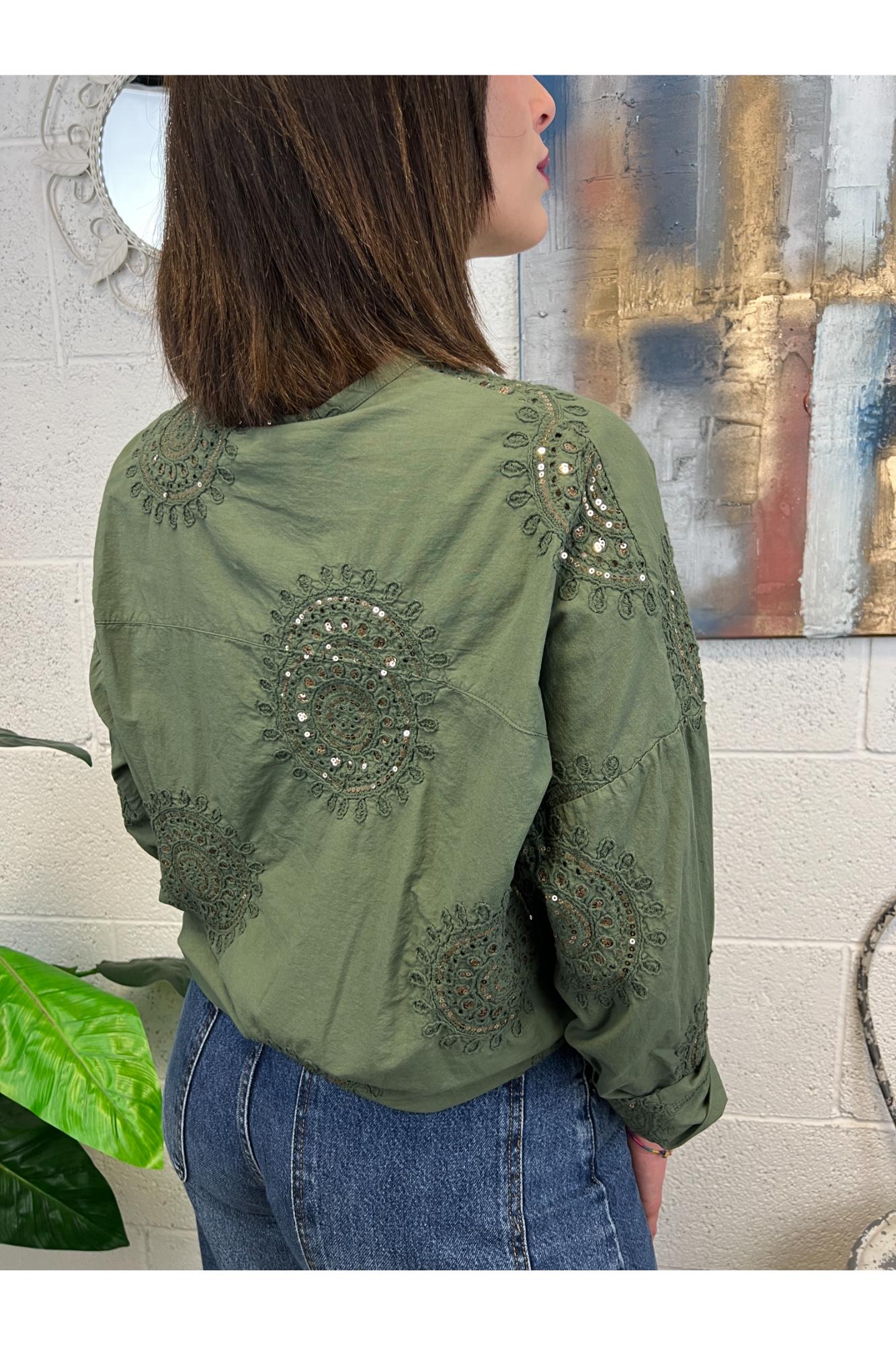 SUSY MIX Camicia con ricamo Susy mix Verde