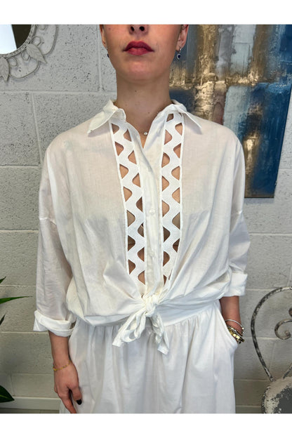 SUSY MIX Camicia traforata Susy mix Bianco