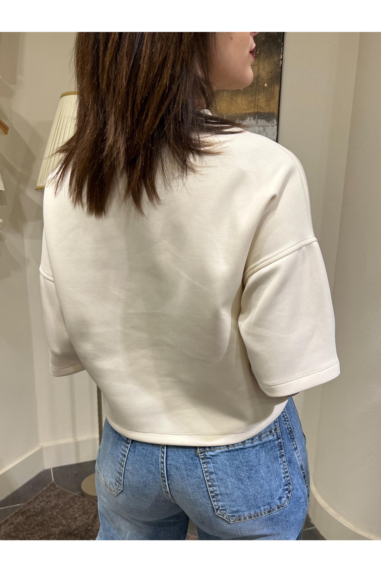 SUSY MIX Felpa con scritta Susy mix Panna