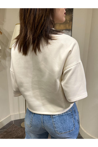 SUSY MIX Felpa con scritta Susy mix Panna