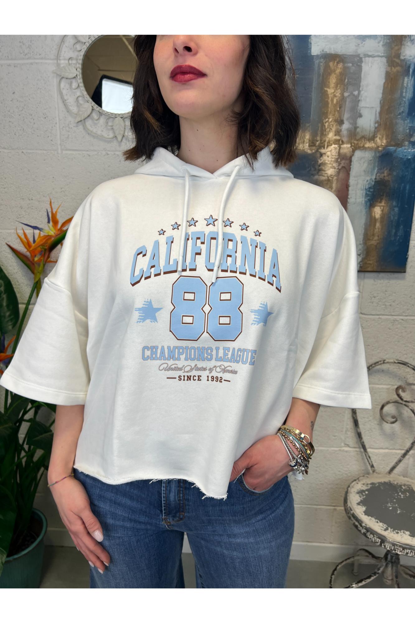 SUSY MIX Felpa con cappuccio Susy mix Panna