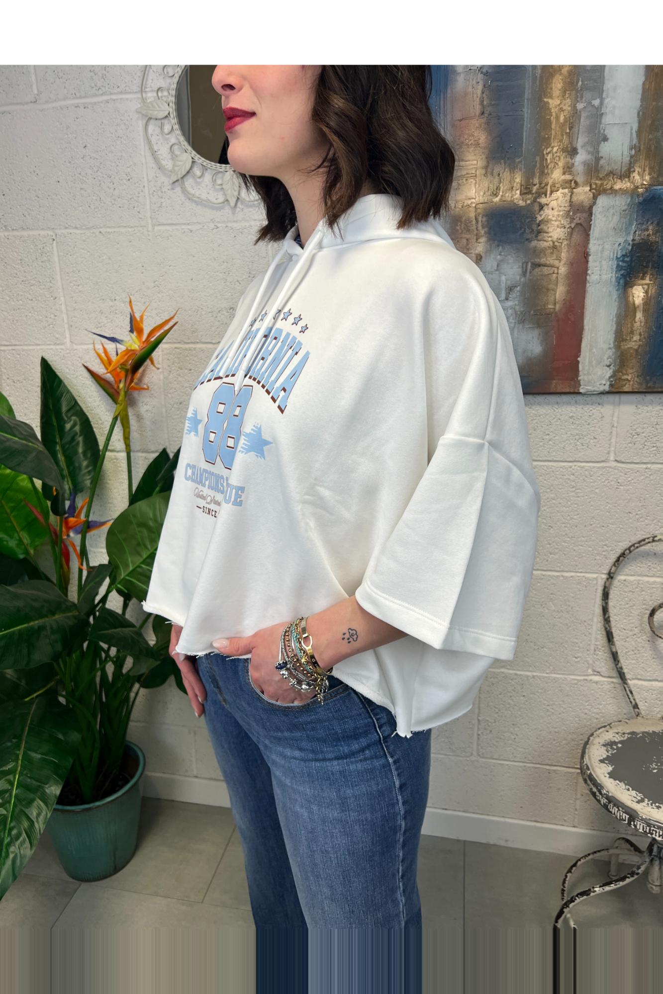 SUSY MIX Felpa con cappuccio Susy mix Panna