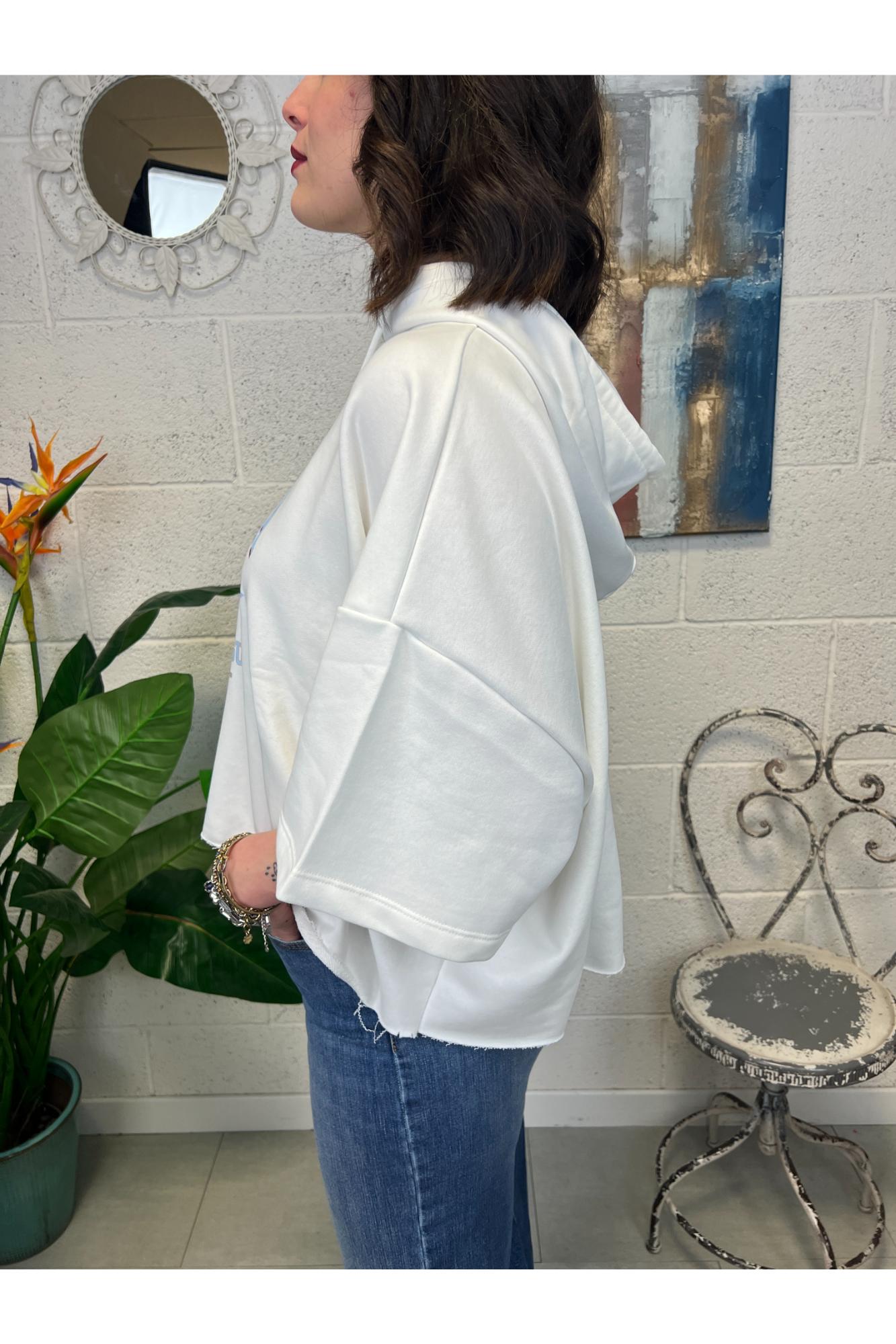 SUSY MIX Felpa con cappuccio Susy mix Panna