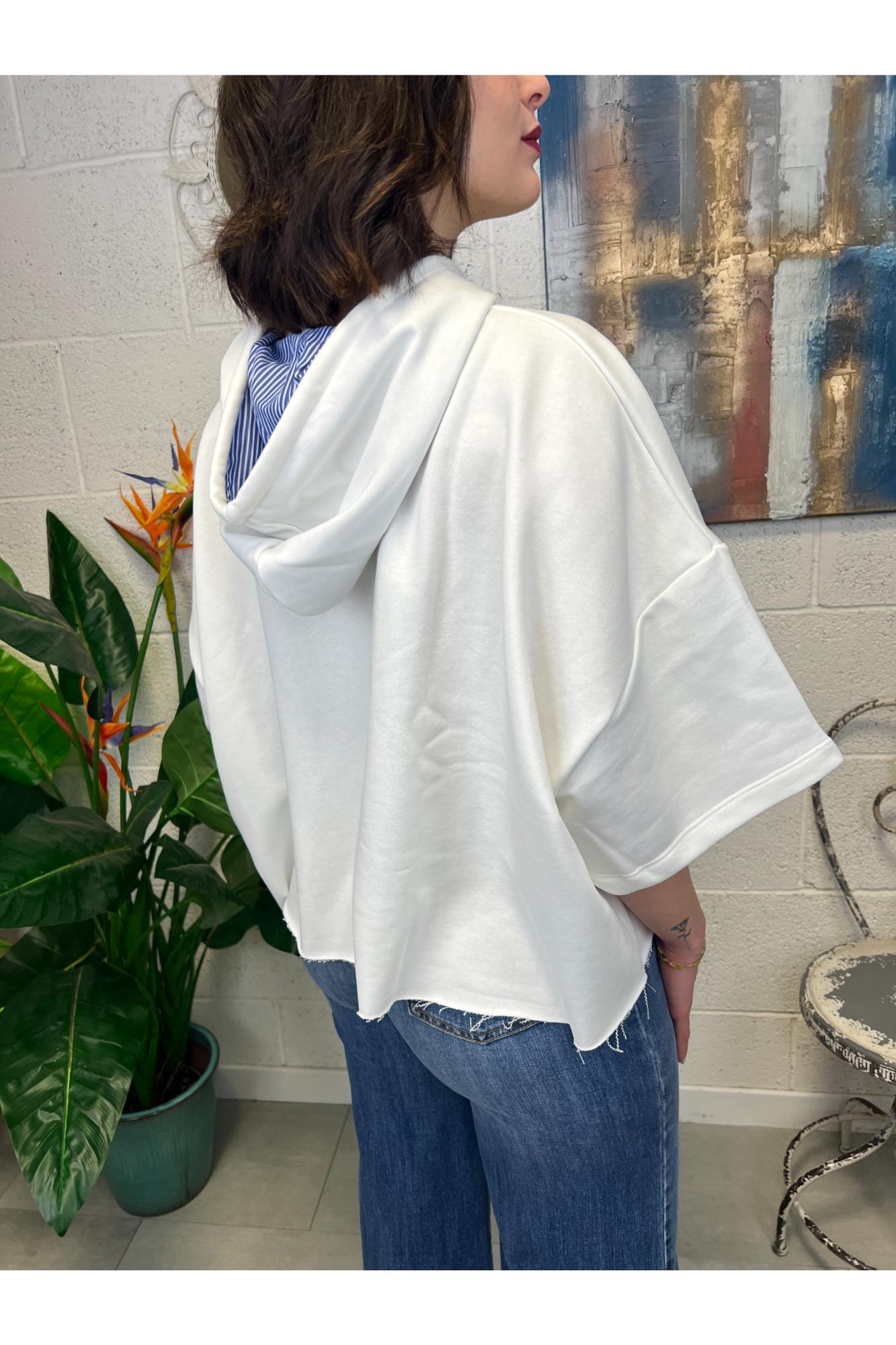 SUSY MIX Felpa con cappuccio Susy mix Panna