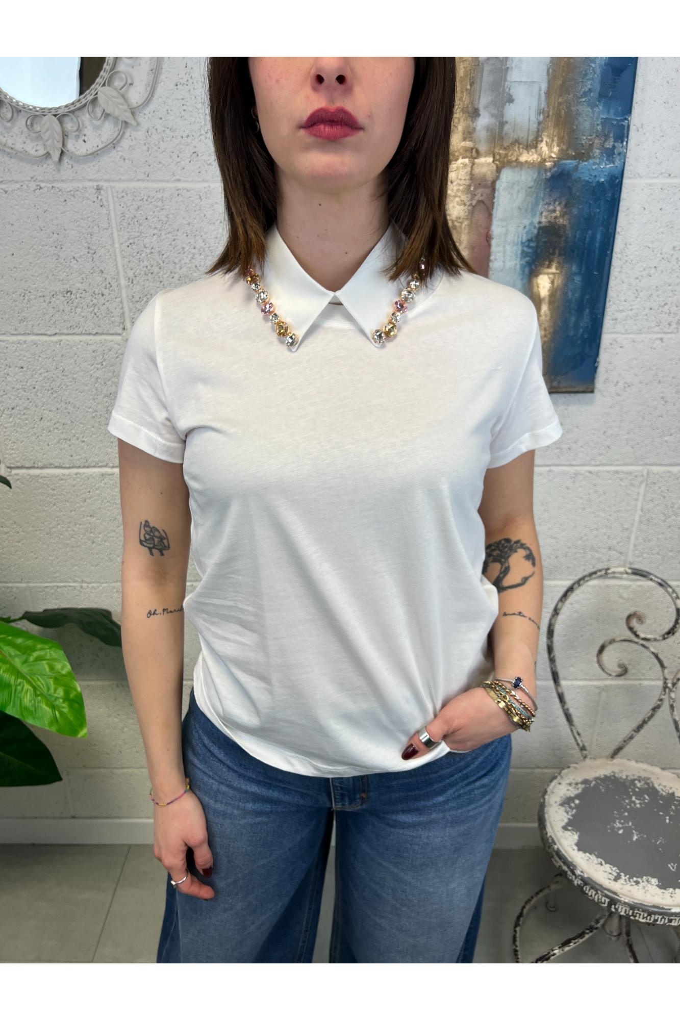 SUSY MIX T-shirt con collo staccabile Susy mix Bianco