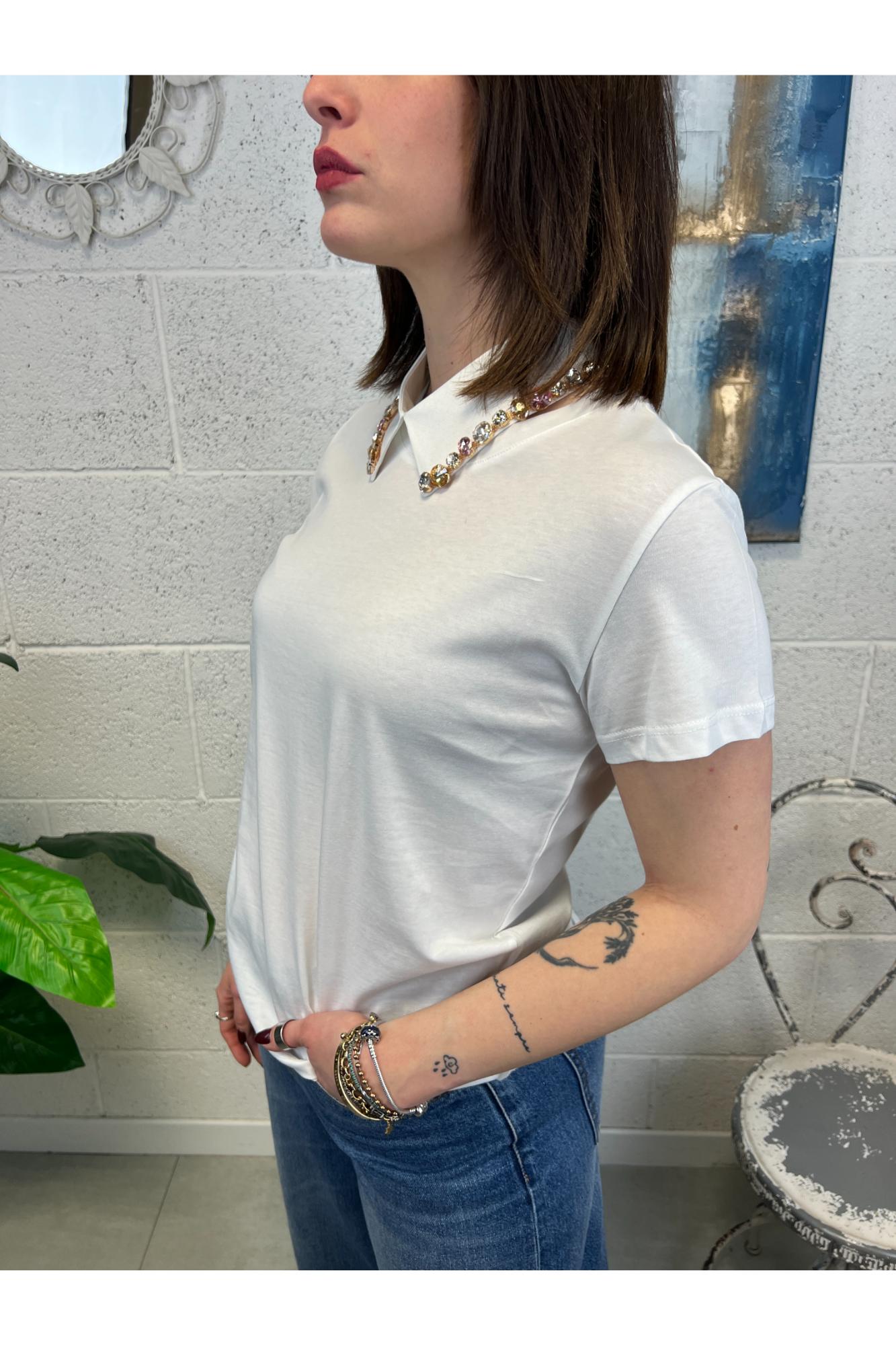 SUSY MIX T-shirt con collo staccabile Susy mix Bianco