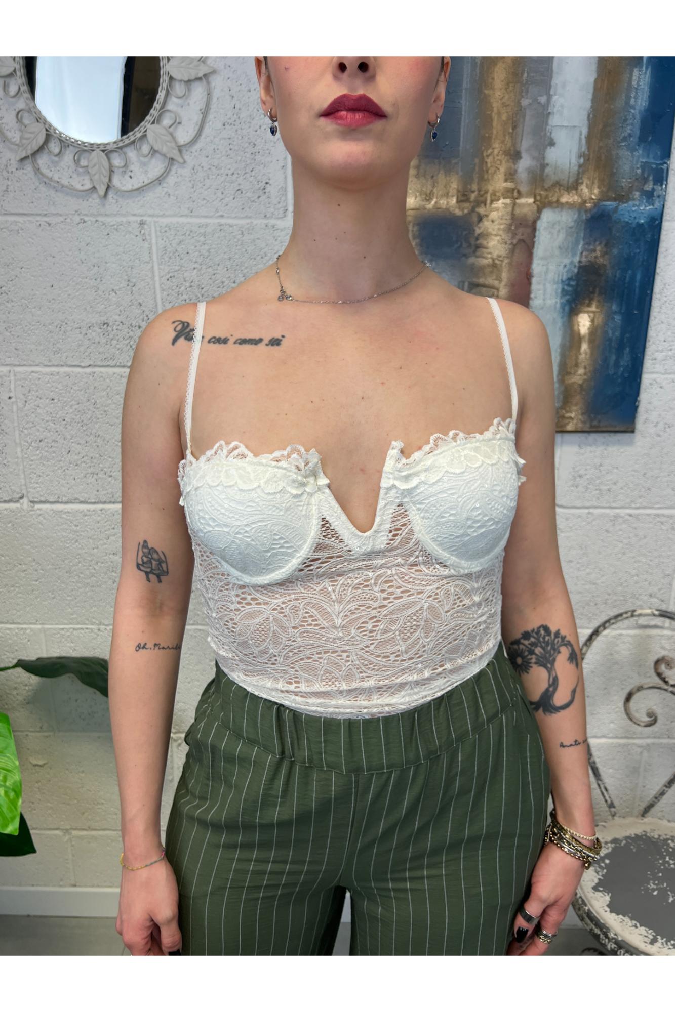 SUSY MIX Body di pizzo Susy mix Latte