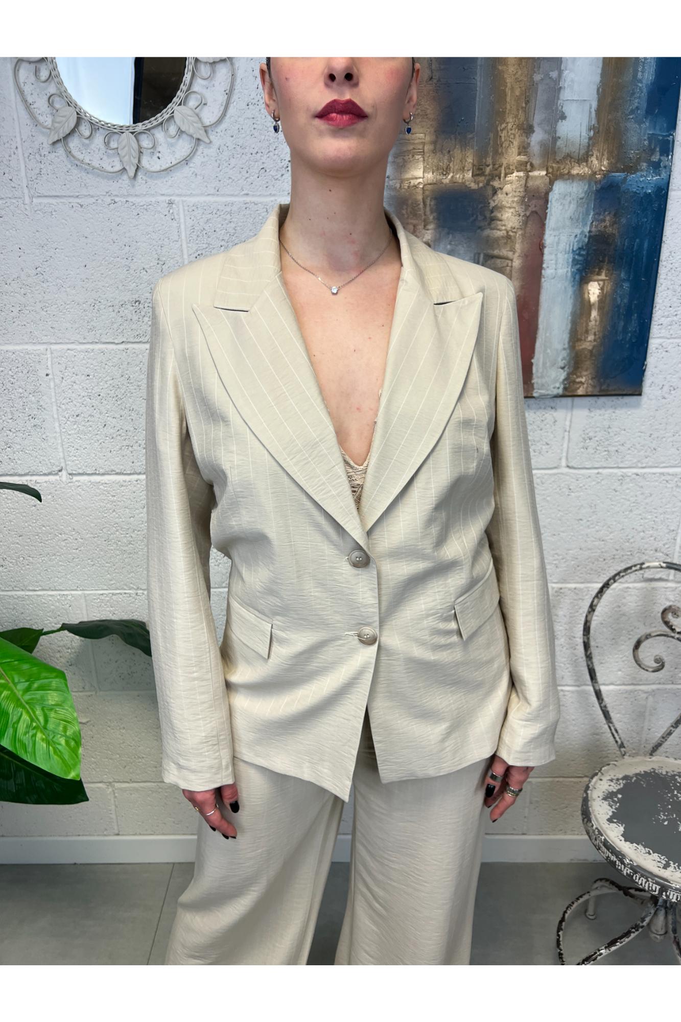 SUSY MIX Giacca gessata Susy mix Beige