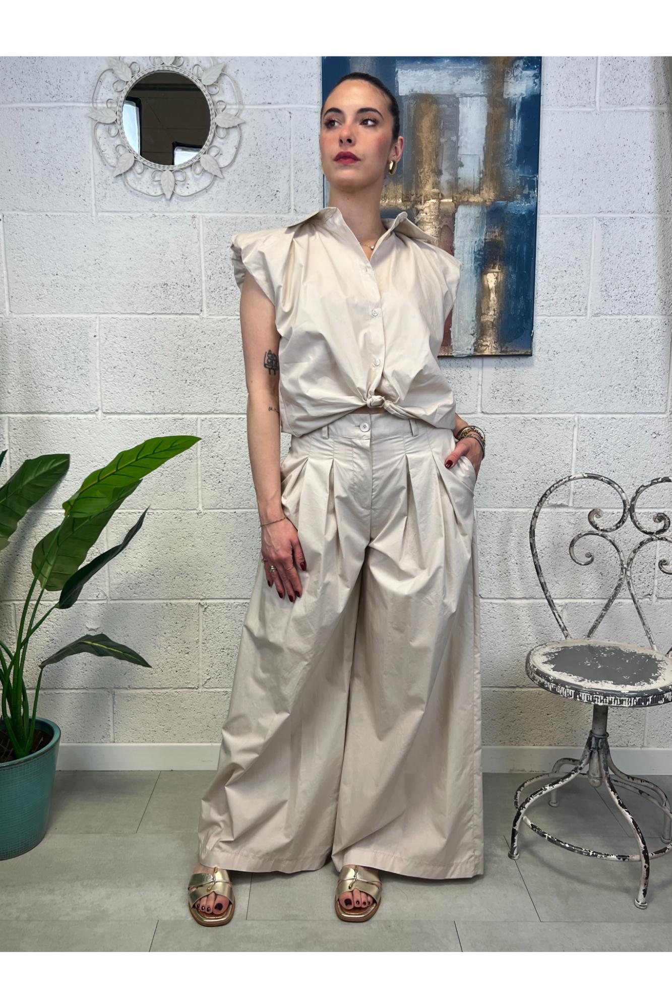 SUSY MIX Pantalone palazzo Susy mix Beige