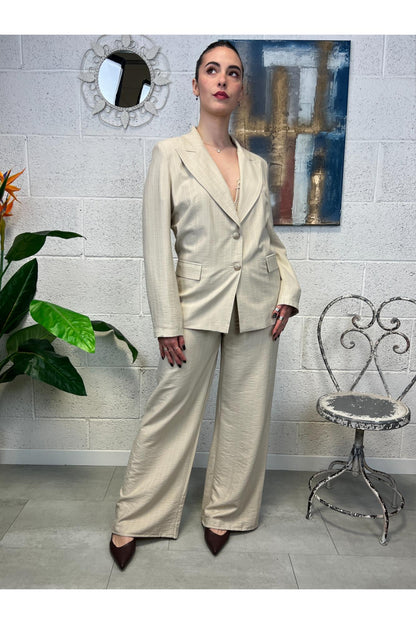 SUSY MIX Pantaqlone gessato Susy mix Beige