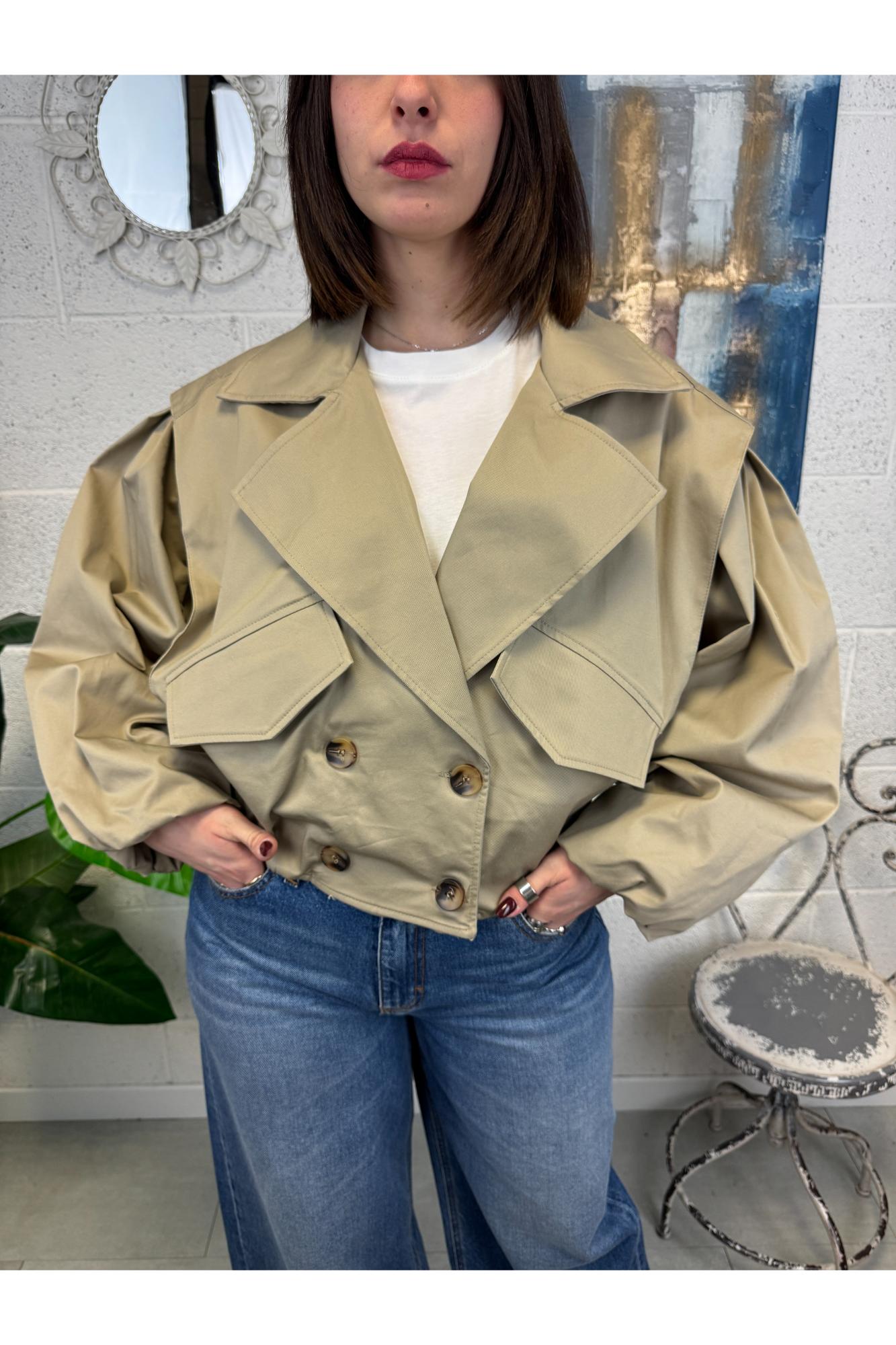 SUSY MIX Trench manica palloncino Susy mix Sabbia
