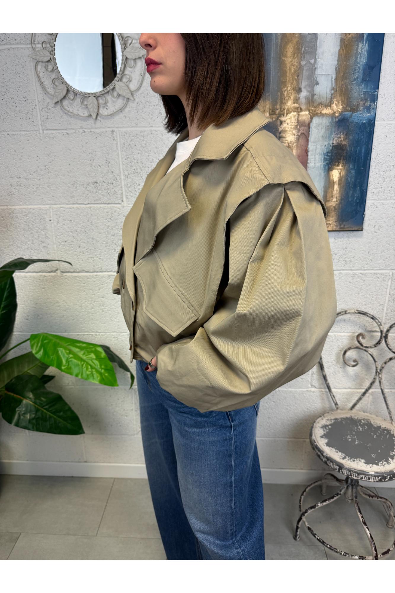 SUSY MIX Trench manica palloncino Susy mix Sabbia