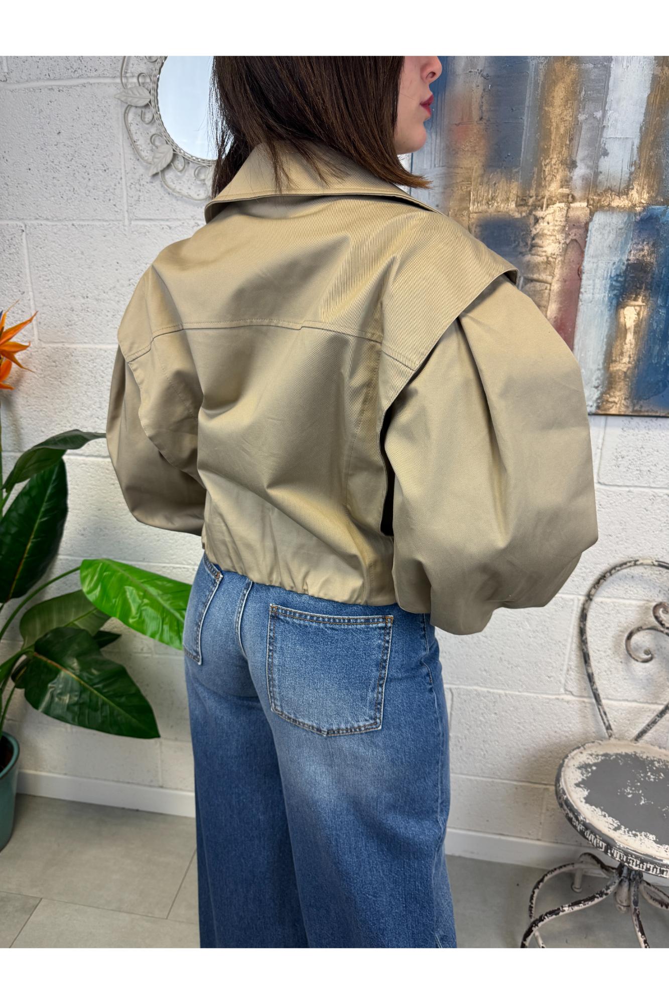 SUSY MIX Trench manica palloncino Susy mix Sabbia