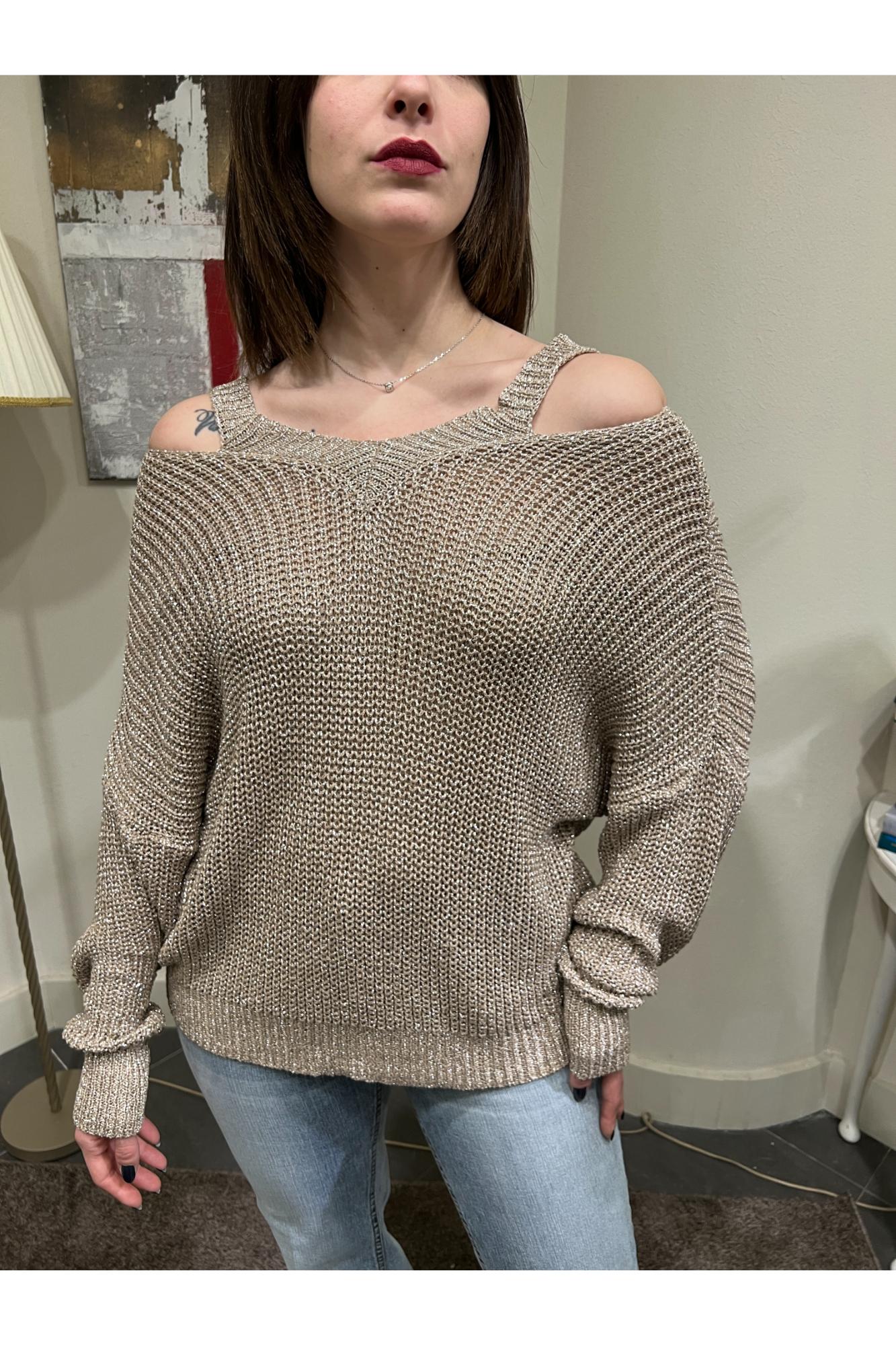 SUSY MIX Maglia con lurex Susy mix Beige