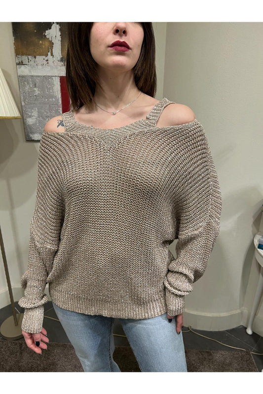 SUSY MIX Maglia con lurex Susy mix Beige