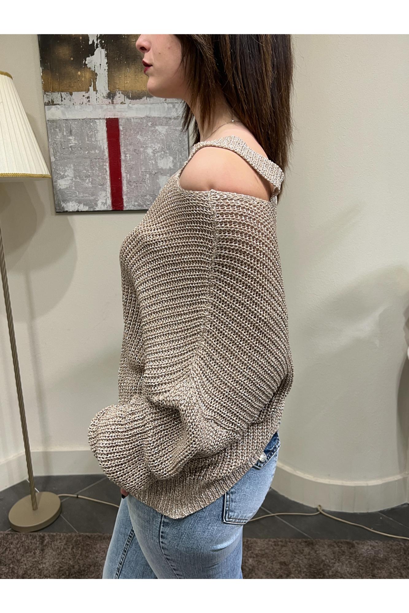 SUSY MIX Maglia con lurex Susy mix Beige