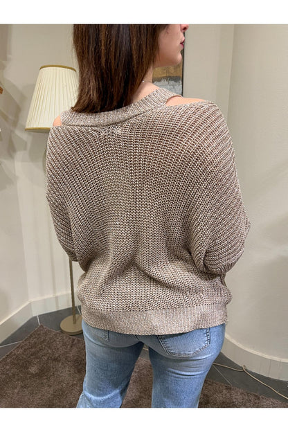 SUSY MIX Maglia con lurex Susy mix Beige