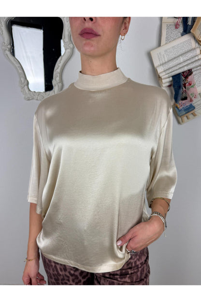 DIXIE Maglia a lupetto in satin Dixie Burro