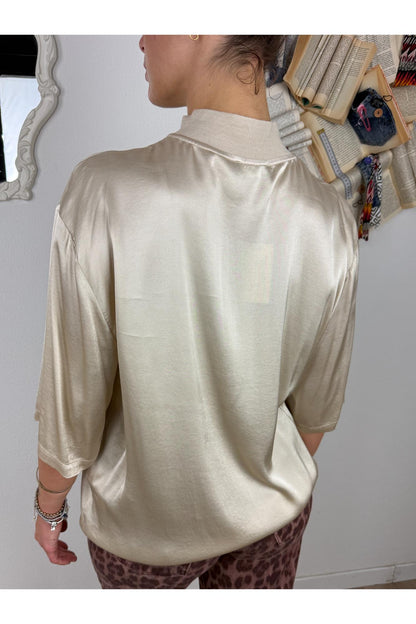 DIXIE Maglia a lupetto in satin Dixie Burro