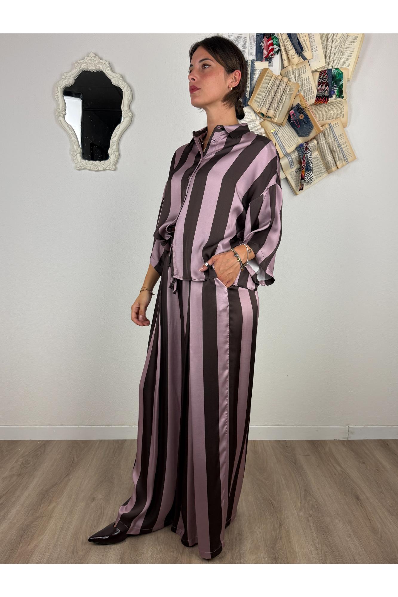 DIXIE Camicia rigata Dixie Lilla