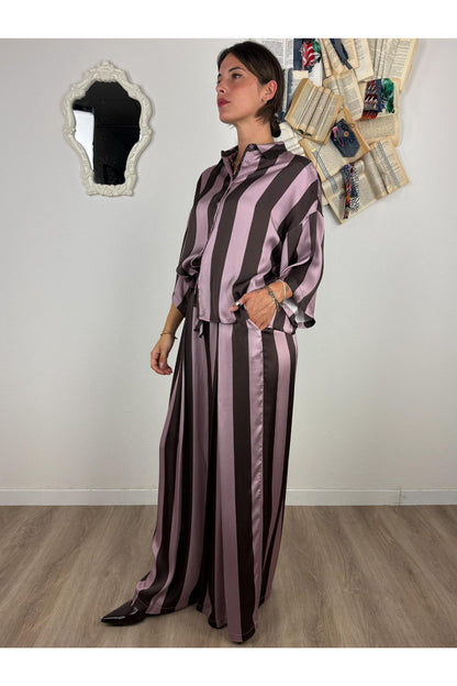 DIXIE Camicia rigata Dixie Lilla