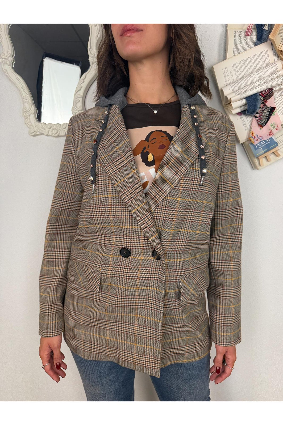 DIXIE Giacca doppio petto con cappuccio staccabile Dixie Multicolor