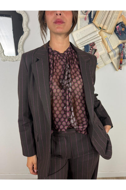 DIXIE Giacca mono petto gessata Dixie Moro