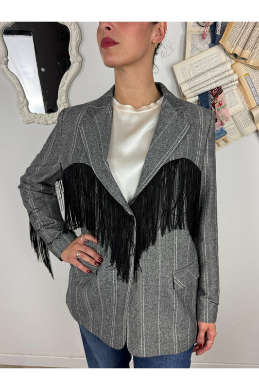 DIXIE Giacca spinata con frange Dixie Beige
