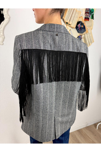 DIXIE Giacca spinata con frange Dixie Beige